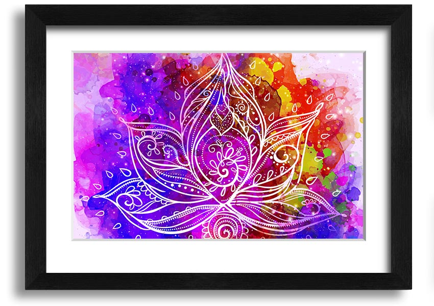 Framed print of Abstract Lotus Leaves in various frame colors, showcasing elegant design.