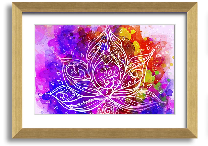 Framed print of Abstract Lotus Leaves in various frame colors, showcasing elegant design.