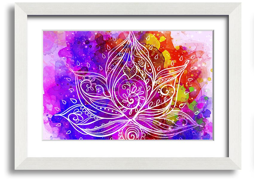 Framed print of Abstract Lotus Leaves in various frame colors, showcasing elegant design.