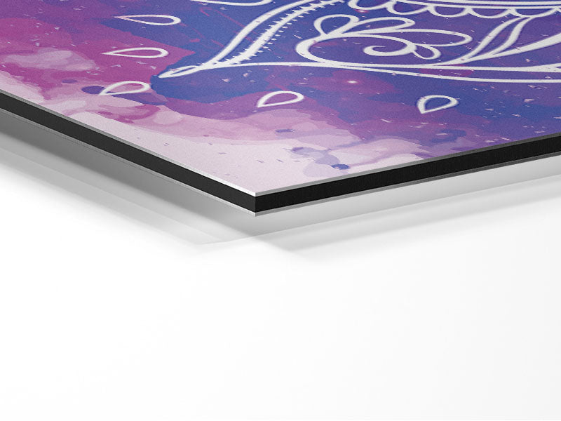 Abstract Lotus Leaves artwork printed on brushed aluminium dibond, showcasing a modern design with intricate details.