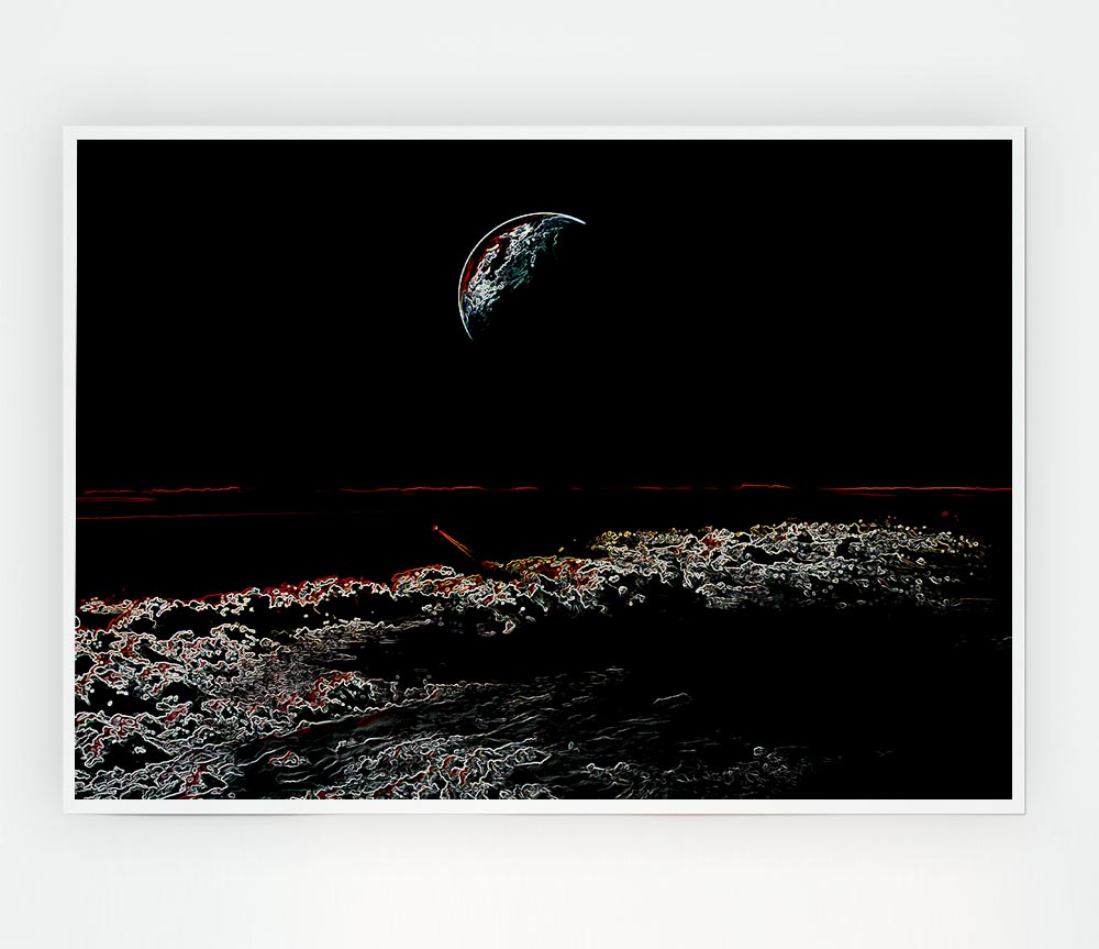 Abstract Moon canvas poster featuring a stunning design with soft colors and intricate details, perfect for home decor.