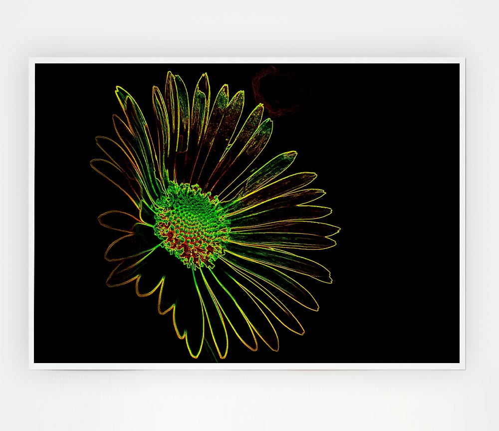 Abstract Neon Floral 13 canvas poster featuring vibrant colors and intricate floral designs, perfect for home decor.