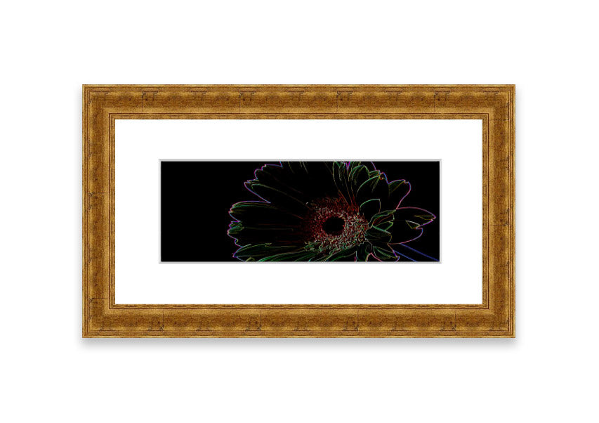 Abstract Neon Floral 16 framed print featuring vibrant colors and floral patterns, ready to hang.