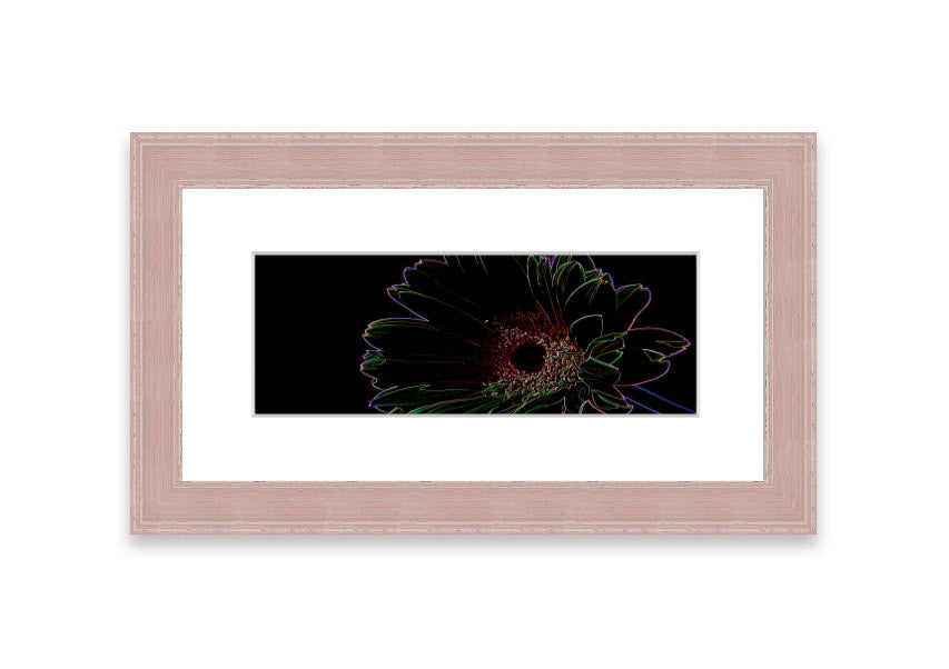 Abstract Neon Floral 16 framed print featuring vibrant colors and floral patterns, ready to hang.