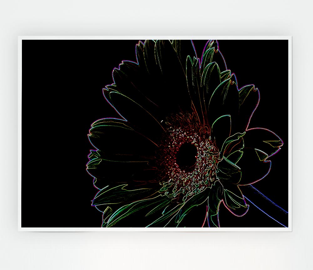 Abstract Neon Floral 16 canvas poster featuring vibrant floral designs in neon colors, perfect for home or office decor.