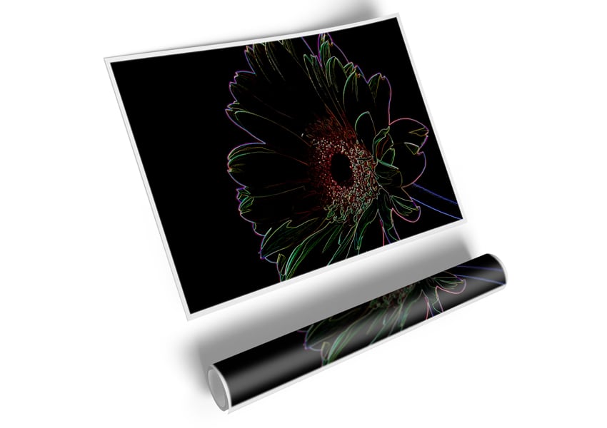 Abstract Neon Floral 16 canvas poster featuring vibrant floral designs in neon colors, perfect for home or office decor.