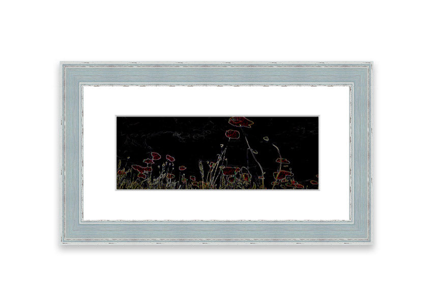 Abstract Neon Floral 17 framed print featuring vibrant colors and floral designs, ready to hang.