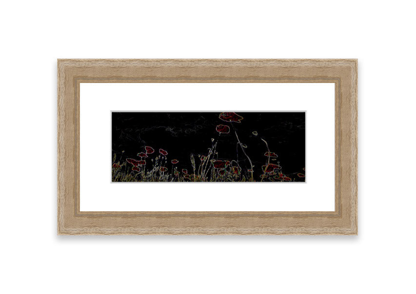 Abstract Neon Floral 17 framed print featuring vibrant colors and floral designs, ready to hang.