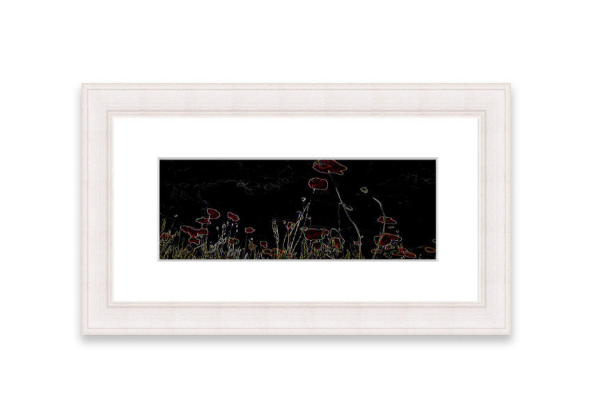 Abstract Neon Floral 17 framed print featuring vibrant colors and floral designs, ready to hang.