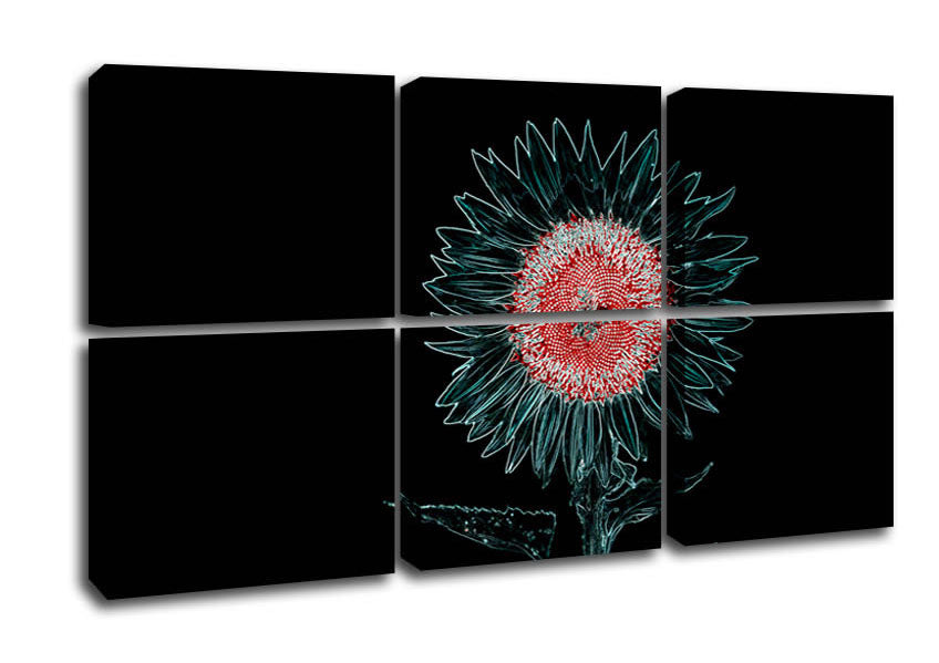 Abstract Neon Floral 20 canvas art featuring vibrant floral patterns in neon colors, mounted on a sturdy box frame.