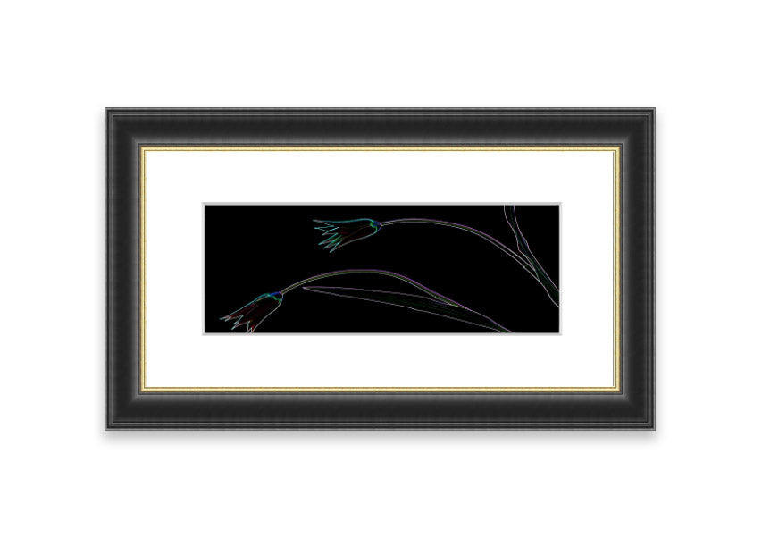 Abstract Neon Floral 27 framed print featuring vibrant colors and floral design, handmade in the UK.