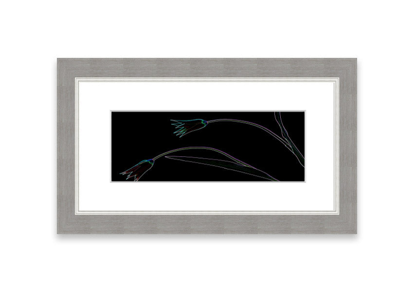 Abstract Neon Floral 27 framed print featuring vibrant colors and floral design, handmade in the UK.