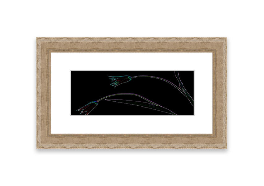 Abstract Neon Floral 27 framed print featuring vibrant colors and floral design, handmade in the UK.