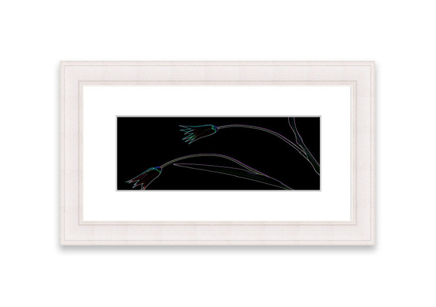 Abstract Neon Floral 27 framed print featuring vibrant colors and floral design, handmade in the UK.