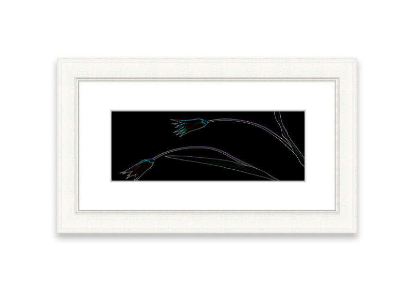 Abstract Neon Floral 27 framed print featuring vibrant colors and floral design, handmade in the UK.