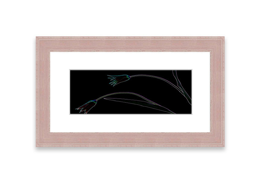 Abstract Neon Floral 27 framed print featuring vibrant colors and floral design, handmade in the UK.