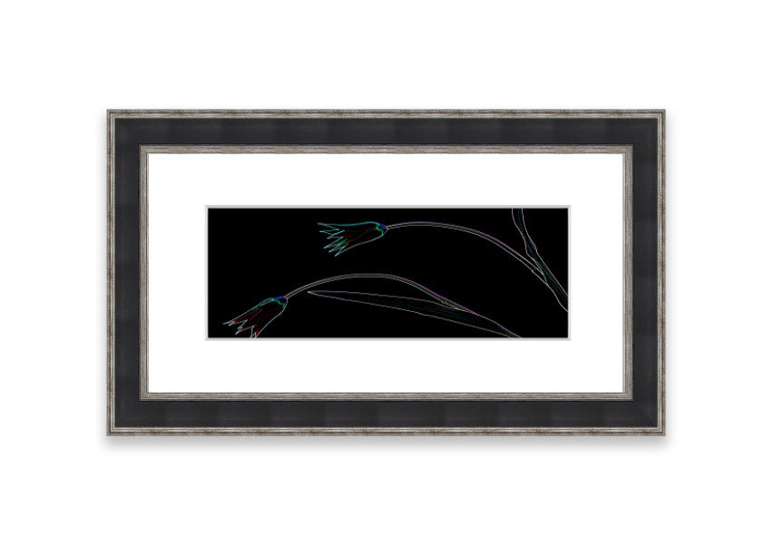 Abstract Neon Floral 27 framed print featuring vibrant colors and floral design, handmade in the UK.