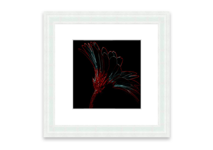 Abstract Neon Landscape 03 framed print featuring vibrant neon colors, handmade in the UK, ready to hang.