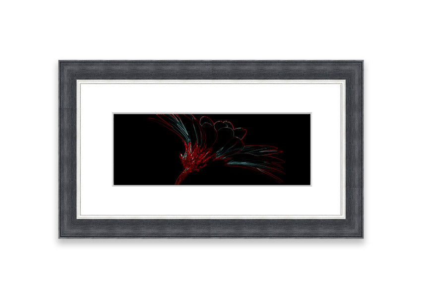 Abstract Neon Landscape 03 framed print featuring vibrant neon colors, handmade in the UK, ready to hang.