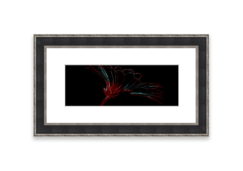 Abstract Neon Landscape 03 framed print featuring vibrant neon colors, handmade in the UK, ready to hang.