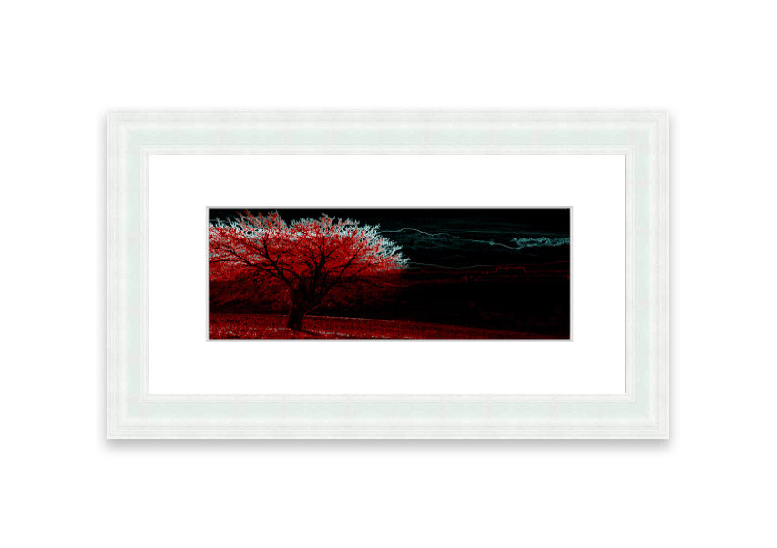 Abstract Neon Landscape 04 framed print featuring vibrant neon colors, handmade in the UK, ready to hang.