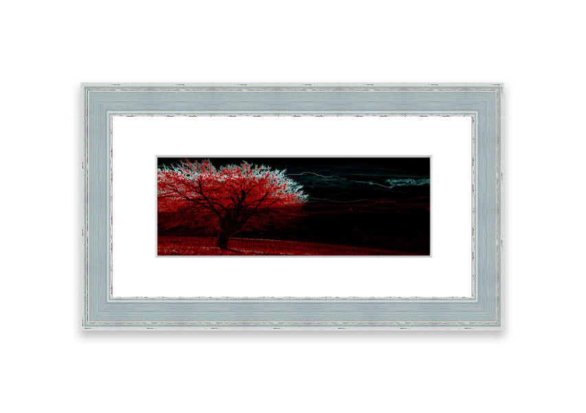 Abstract Neon Landscape 04 framed print featuring vibrant neon colors, handmade in the UK, ready to hang.