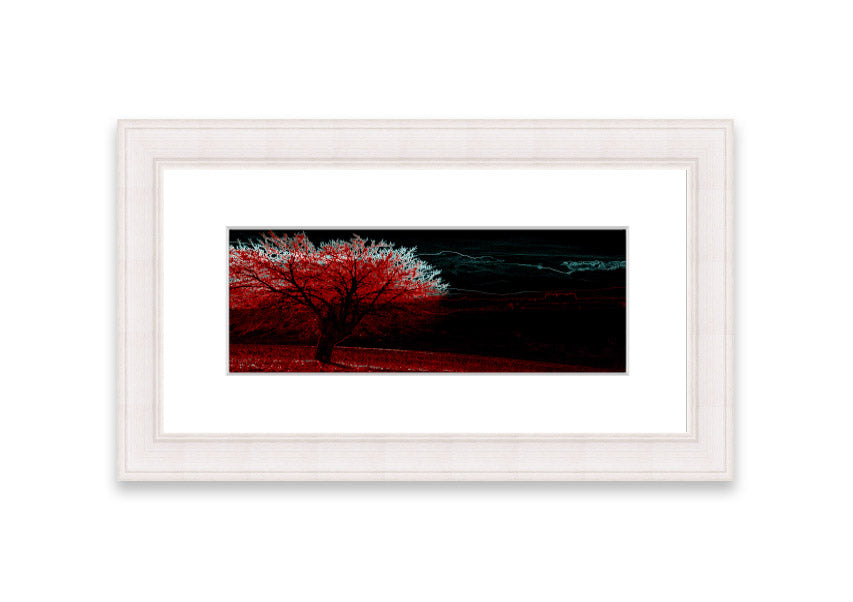 Abstract Neon Landscape 04 framed print featuring vibrant neon colors, handmade in the UK, ready to hang.