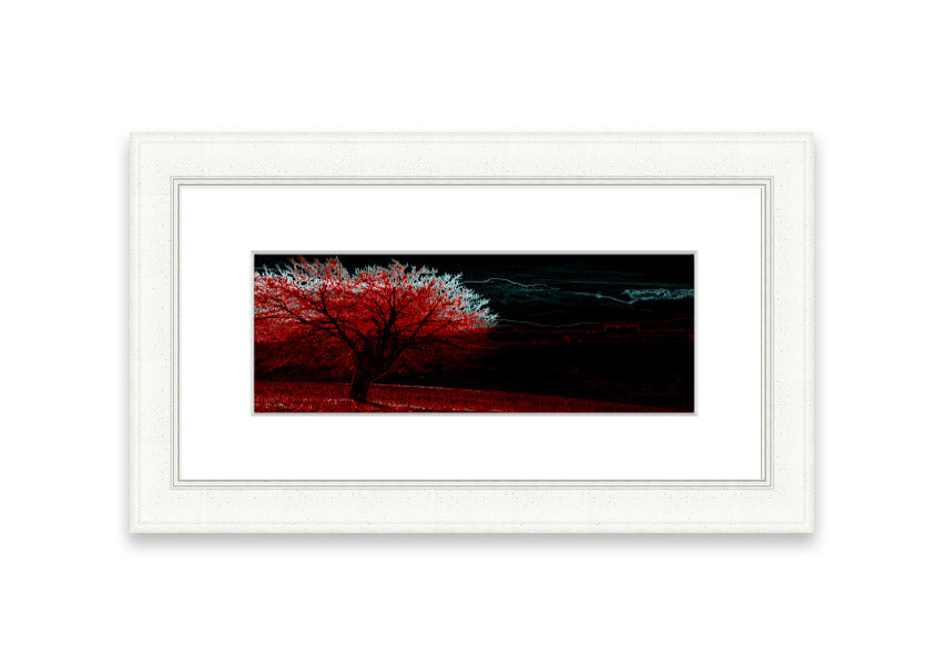 Abstract Neon Landscape 04 framed print featuring vibrant neon colors, handmade in the UK, ready to hang.