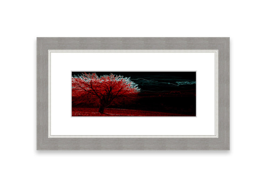 Abstract Neon Landscape 04 framed print featuring vibrant neon colors, handmade in the UK, ready to hang.