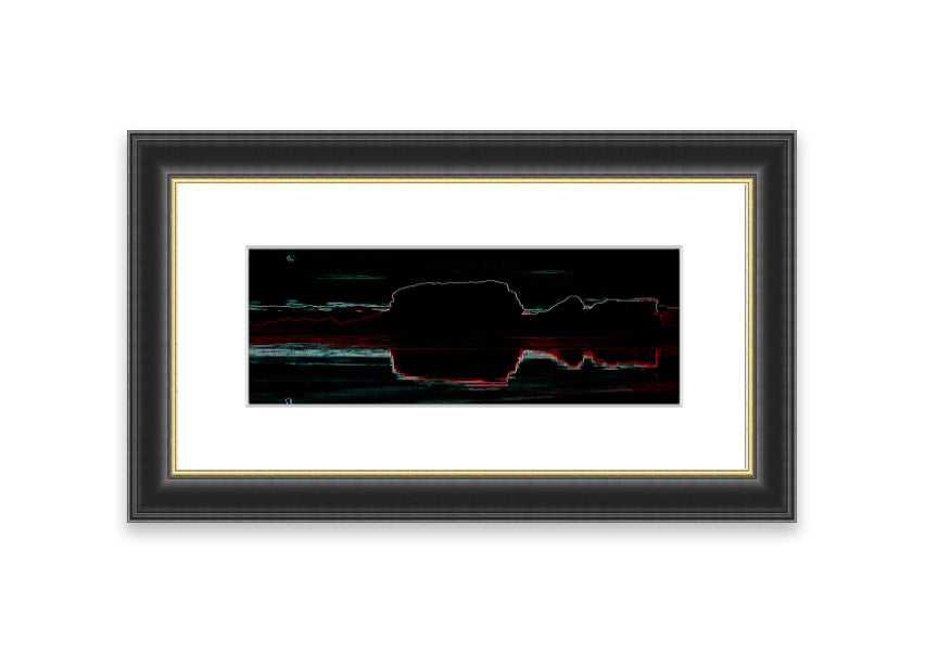 Abstract Neon Landscape 06 framed print featuring vibrant neon colors, available in multiple frame colors, handmade in the UK.