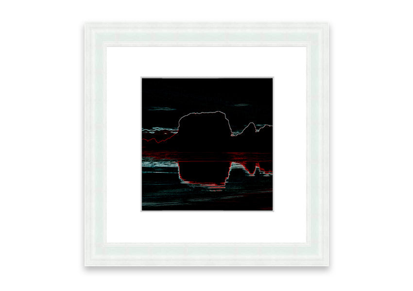 Abstract Neon Landscape 06 framed print featuring vibrant neon colors, available in multiple frame colors, handmade in the UK.