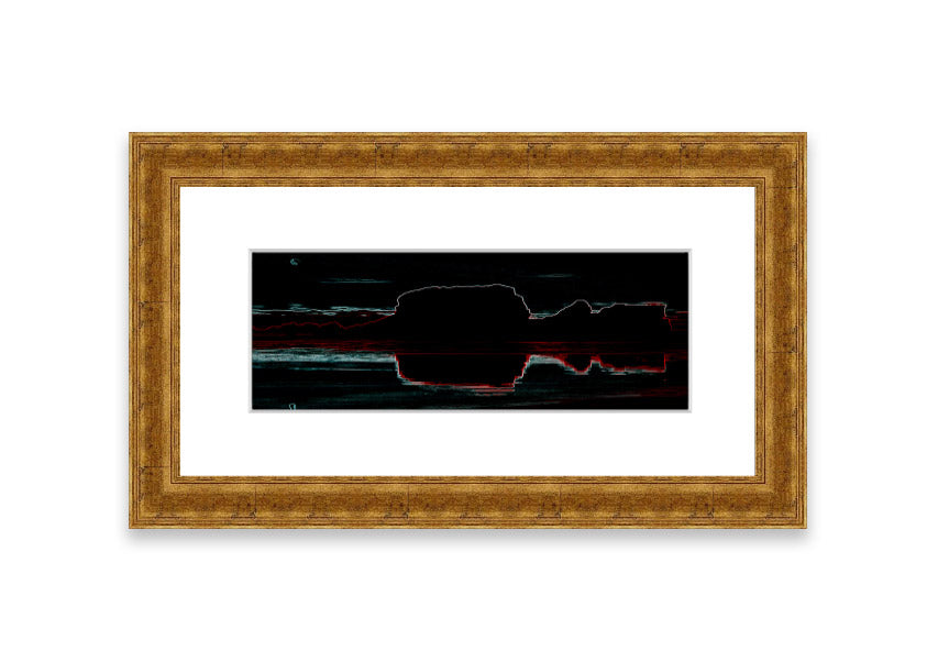 Abstract Neon Landscape 06 framed print featuring vibrant neon colors, available in multiple frame colors, handmade in the UK.