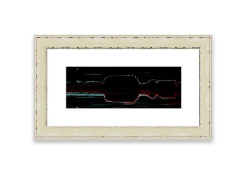 Abstract Neon Landscape 06 framed print featuring vibrant neon colors, available in multiple frame colors, handmade in the UK.