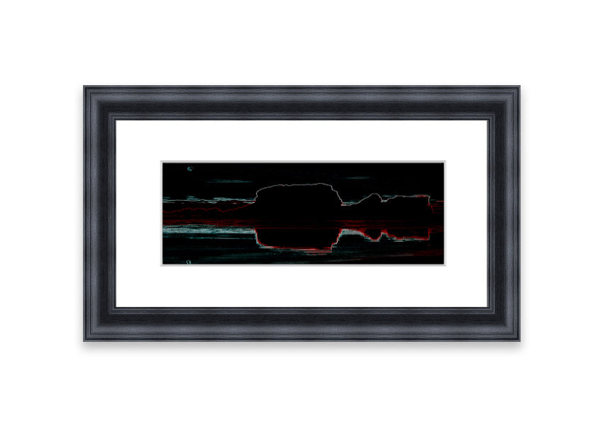 Abstract Neon Landscape 06 framed print featuring vibrant neon colors, available in multiple frame colors, handmade in the UK.