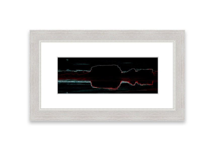 Abstract Neon Landscape 06 framed print featuring vibrant neon colors, available in multiple frame colors, handmade in the UK.