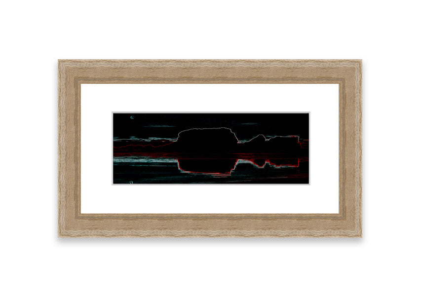 Abstract Neon Landscape 06 framed print featuring vibrant neon colors, available in multiple frame colors, handmade in the UK.