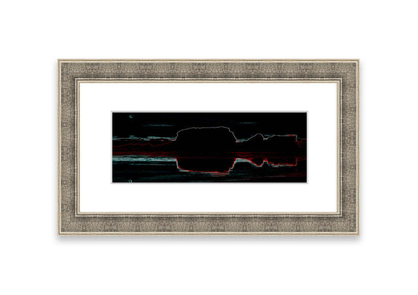 Abstract Neon Landscape 06 framed print featuring vibrant neon colors, available in multiple frame colors, handmade in the UK.