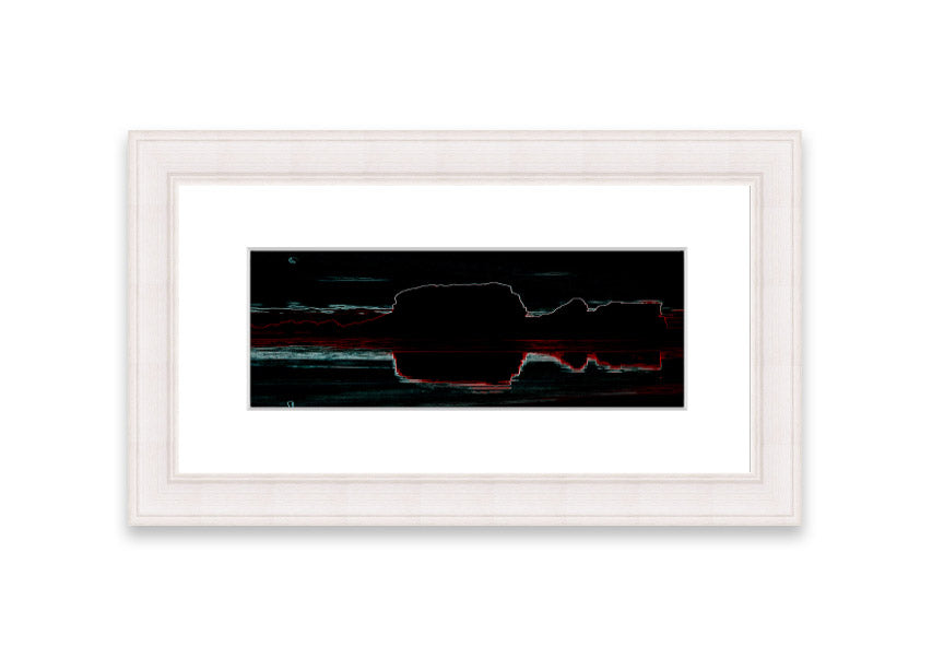 Abstract Neon Landscape 06 framed print featuring vibrant neon colors, available in multiple frame colors, handmade in the UK.