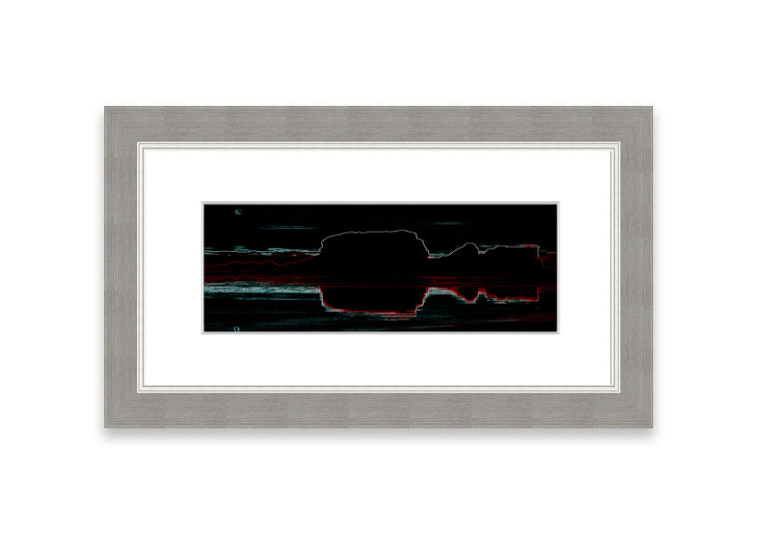 Abstract Neon Landscape 06 framed print featuring vibrant neon colors, available in multiple frame colors, handmade in the UK.