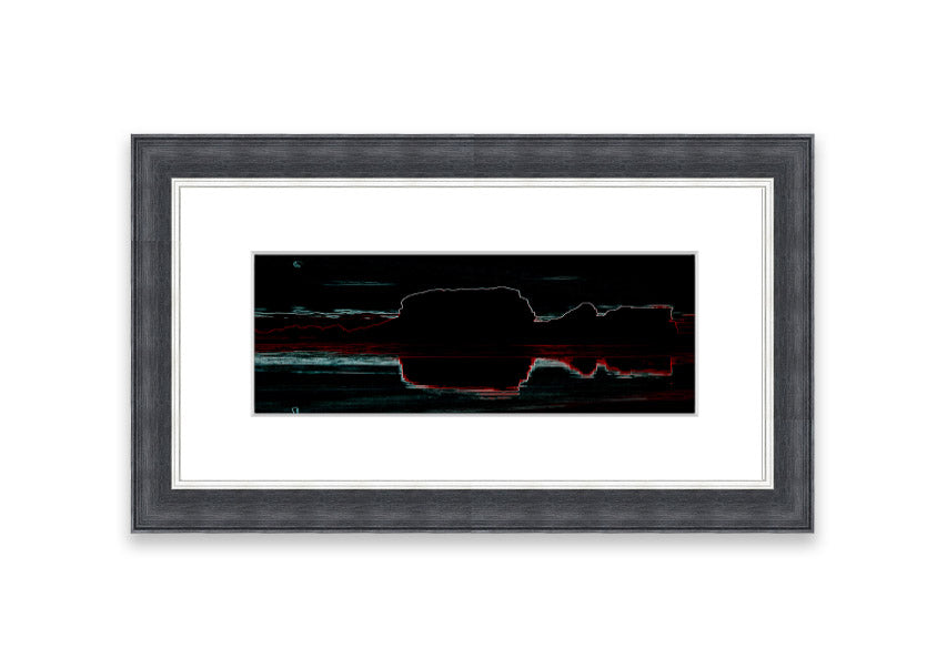 Abstract Neon Landscape 06 framed print featuring vibrant neon colors, available in multiple frame colors, handmade in the UK.