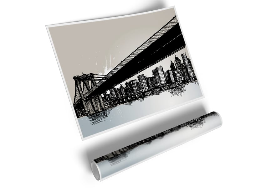 Abstract New York City canvas poster featuring vibrant colors and modern design, perfect for home or office decor.