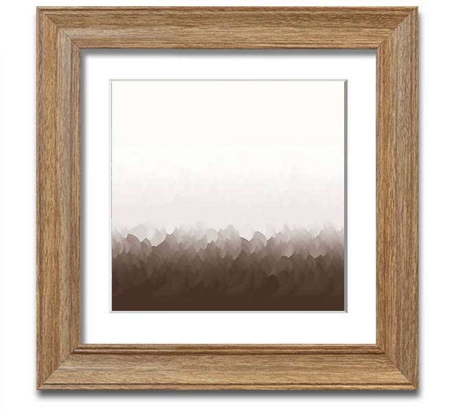 Abstract Ocean Beige On White Square Framed Print with a modern design, featuring soft beige tones on a white background, ready to hang.