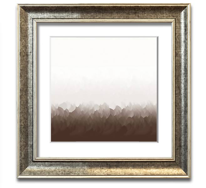 Abstract Ocean Beige On White Square Framed Print with a modern design, featuring soft beige tones on a white background, ready to hang.