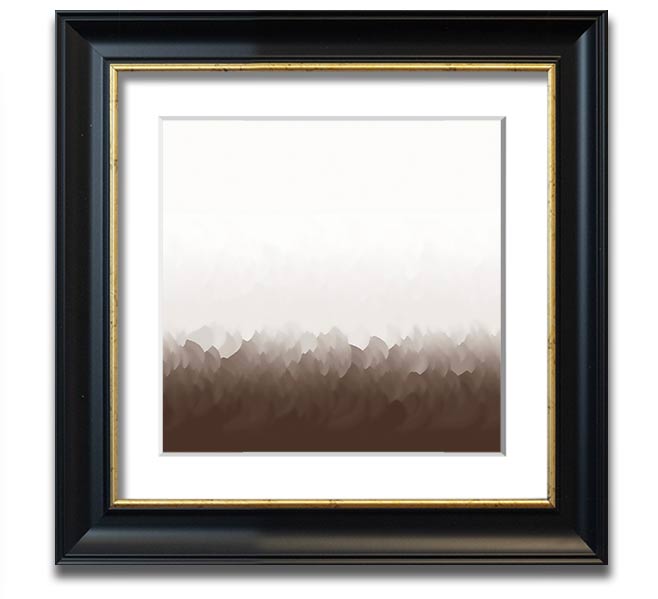 Abstract Ocean Beige On White Square Framed Print with a modern design, featuring soft beige tones on a white background, ready to hang.