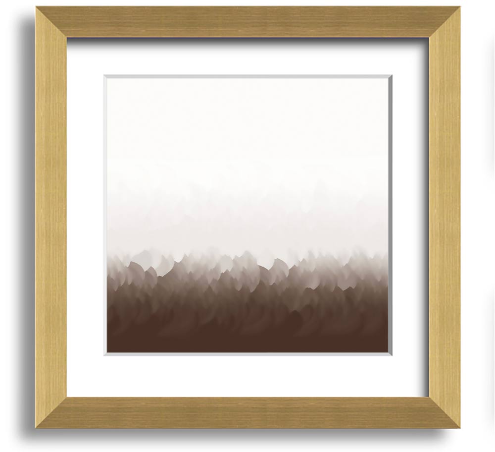 Abstract Ocean Beige On White Square Framed Print with a modern design, featuring soft beige tones on a white background, ready to hang.