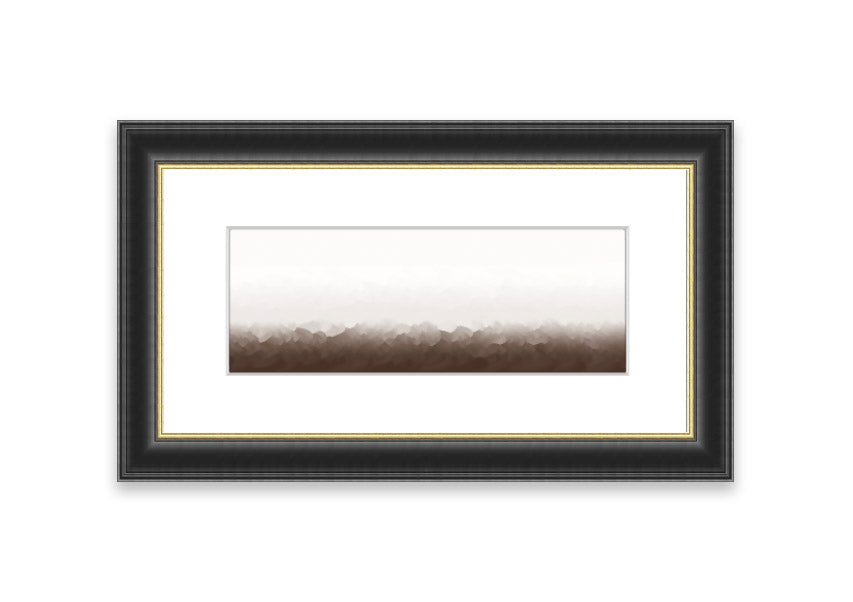 Framed print of Abstract Ocean Beige On White design, showcasing soothing beige tones on a white background, ready to hang.