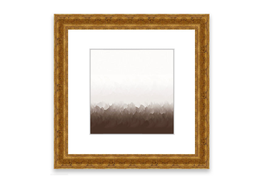 Framed print of Abstract Ocean Beige On White design, showcasing soothing beige tones on a white background, ready to hang.