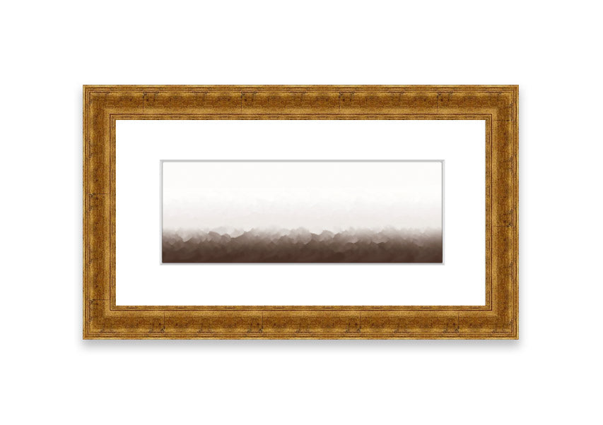 Framed print of Abstract Ocean Beige On White design, showcasing soothing beige tones on a white background, ready to hang.