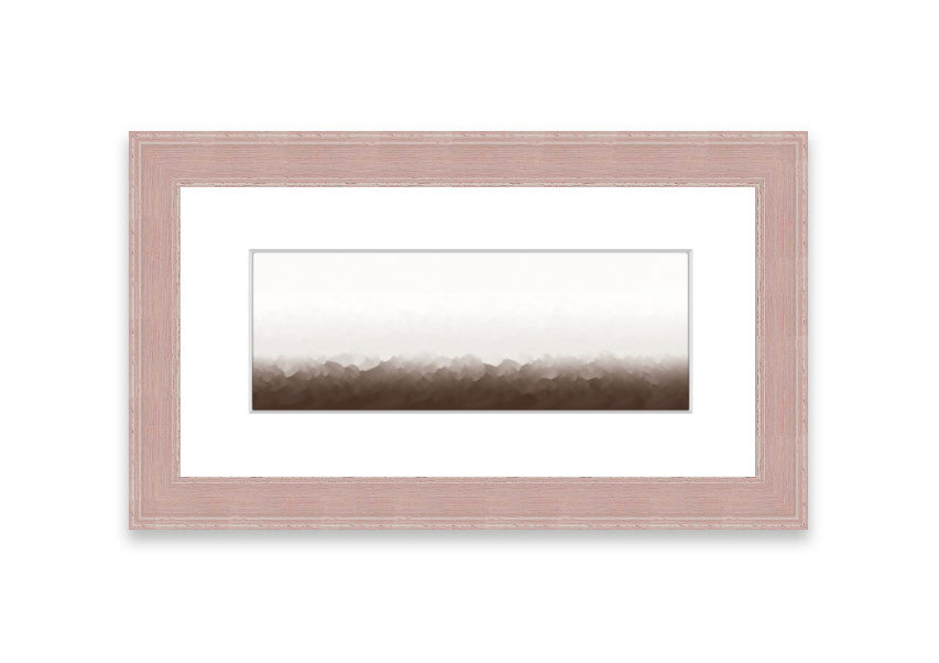 Framed print of Abstract Ocean Beige On White design, showcasing soothing beige tones on a white background, ready to hang.