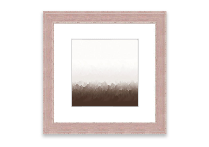 Framed print of Abstract Ocean Beige On White design, showcasing soothing beige tones on a white background, ready to hang.